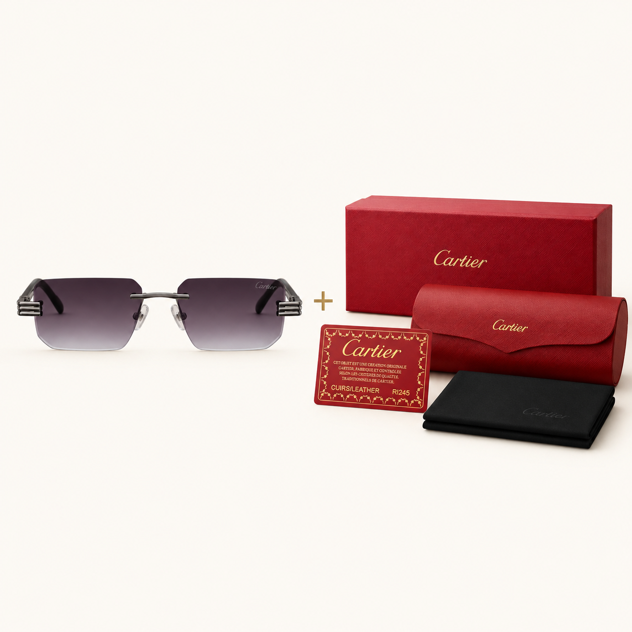 CARTIER – Rimless Gradient Grey